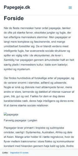 Podgląd witryny Papegøje, medium z kraju Dania do artykułów sponsorowanych