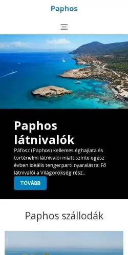Podgląd witryny Paphos Utazás, medium z kraju Węgry do artykułów sponsorowanych