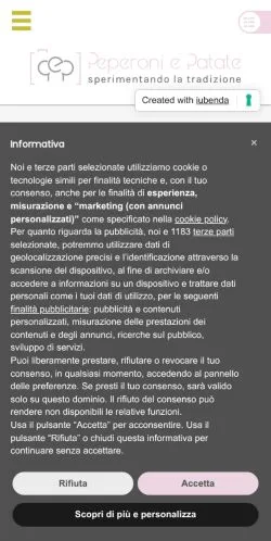 Anteprima del sito Peperoni e Patate, media di Italia per articoli sponsorizzati