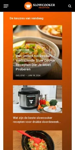 Vista previa del sitio Slowcooker-Recepten, medio de Países Bajos para artículos patrocinados