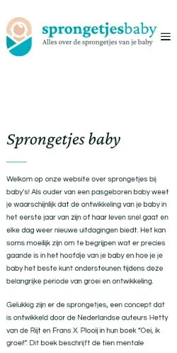 스폰서 기사용 네덜란드 매체 Sprongetjes Baby 사이트 미리보기