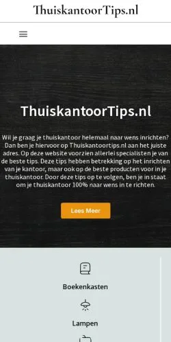 Anteprima del sito ThuisKantoorTips, media di Paesi Bassi per articoli sponsorizzati