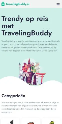 Anteprima del sito TravelBuddy, media di Paesi Bassi per articoli sponsorizzati