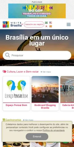 Anteprima del sito Visite Brasília, media di Brasile per articoli sponsorizzati