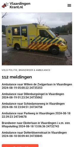 Podgląd witryny Vlaardingen Nieuws, medium z kraju Holandia do artykułów sponsorowanych