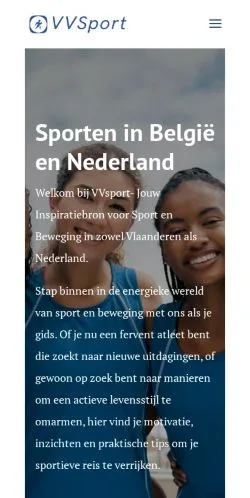 Podgląd witryny VVSport, medium z kraju Belgia do artykułów sponsorowanych
