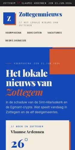 Podgląd witryny Zottegemnieuws, medium z kraju Belgia do artykułów sponsorowanych