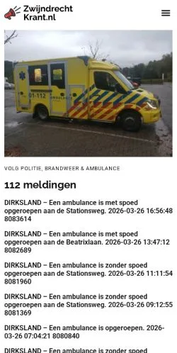Anteprima del sito Zwijndrechtkrant, media di Paesi Bassi per articoli sponsorizzati