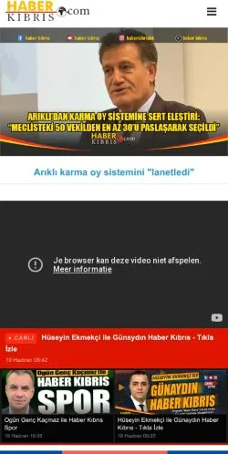 Anteprima del sito Haber Kıbrıs, media di Turchia per articoli sponsorizzati
