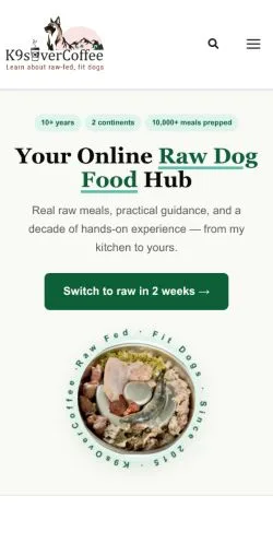 Anteprima del sito K9s Over Coffee, media di Stati Uniti per articoli sponsorizzati