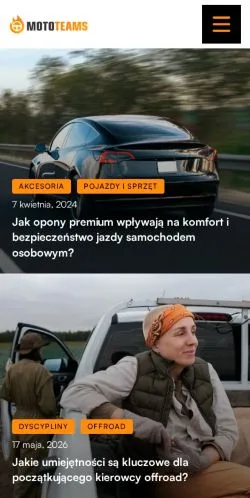Anteprima del sito Mototeams, media di Polonia per articoli sponsorizzati