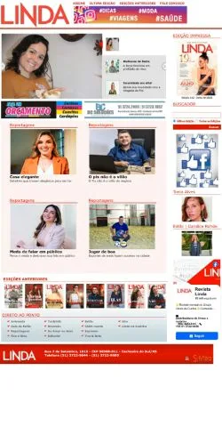 스폰서 기사용 브라질 매체 Revista Linda 사이트 미리보기