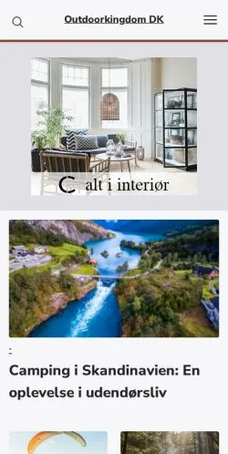 Anteprima del sito Outdoorkingdom DK, media di Canada per articoli sponsorizzati