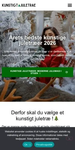 스폰서 기사용 덴마크 매체 Kunstigt Juletræ 사이트 미리보기