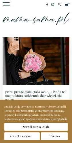 Podgląd witryny Mama Sama, medium z kraju Polska do artykułów sponsorowanych