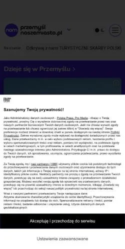 Anteprima del sito Przemyśl Nasze Miasto, media di Polonia per articoli sponsorizzati