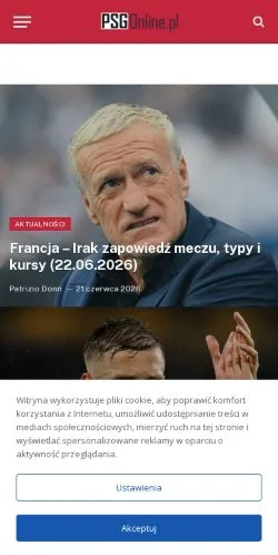 Podgląd witryny PSGonline, medium z kraju Polska do artykułów sponsorowanych