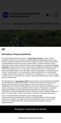 스폰서 기사용 폴란드 매체 Tomaszów Mazowiecki Nasze Miasto 사이트 미리보기