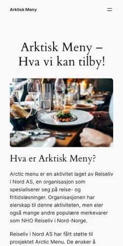 Podgląd witryny Arktisk Meny, medium z kraju Norwegia do artykułów sponsorowanych