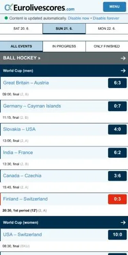Anteprima del sito Eurolivescores, media di Stati Uniti per articoli sponsorizzati