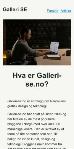 Anteprima del sito Galleri SE, media di Norvegia per articoli sponsorizzati