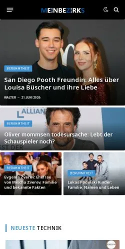 Anteprima del sito Meinbezirks, media di Germania per articoli sponsorizzati