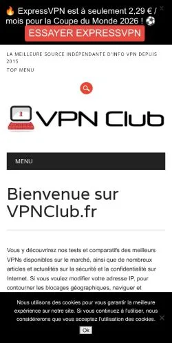 Podgląd witryny VPN Club, medium z kraju Francja do artykułów sponsorowanych