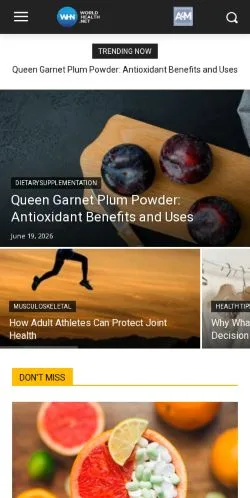 Anteprima del sito WorldHealth, media di Stati Uniti per articoli sponsorizzati