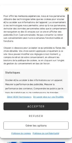 Anteprima del sito Nos Voyages Heureux, media di Francia per articoli sponsorizzati