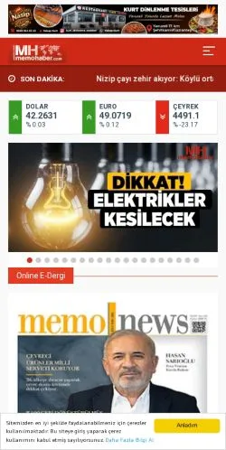 スポンサード記事向けのトルコメディア、Memohaberのサイトプレビュー