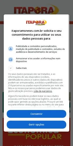 Pré-visualização do site Itaporã MS News, meio de Brasil para artigos patrocinados