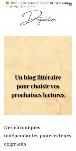 Anteprima del sito De Quoi Lire, media di Francia per articoli sponsorizzati
