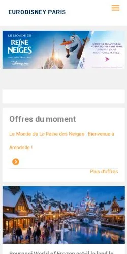 Vista previa del sitio Disneyland Paris, medio de Bélgica para artículos patrocinados