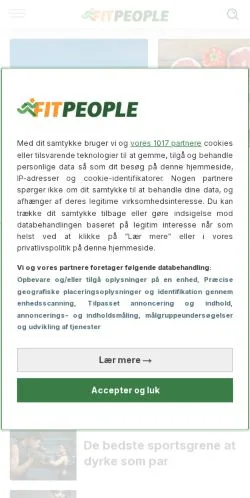 Podgląd witryny Fit People, medium z kraju Dania do artykułów sponsorowanych