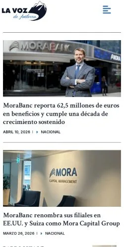 Podgląd witryny La Voz de Andorra, medium z kraju Hiszpania do artykułów sponsorowanych