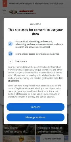 Anteprima del sito Molnews, media di Italia per articoli sponsorizzati
