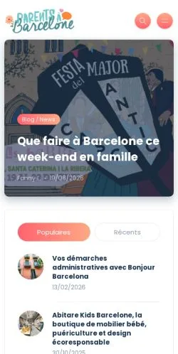 Anteprima del sito Parents à Barcelone, media di Francia per articoli sponsorizzati