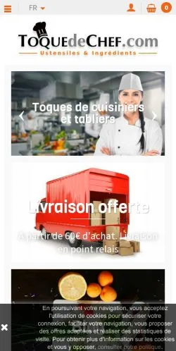 Podgląd witryny Toque de Chef, medium z kraju Francja do artykułów sponsorowanych