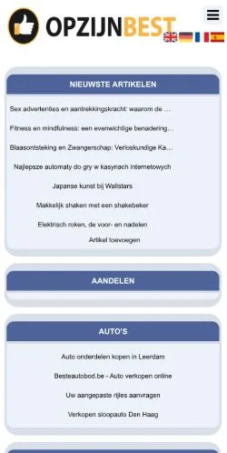 Anteprima del sito Opzijnbest, media di Paesi Bassi per articoli sponsorizzati