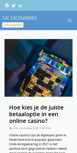 Anteprima del sito Salsaconabner.nl, media di Paesi Bassi per articoli sponsorizzati