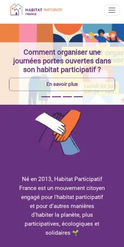 Anteprima del sito Habitat Participatif France, media di Francia per articoli sponsorizzati