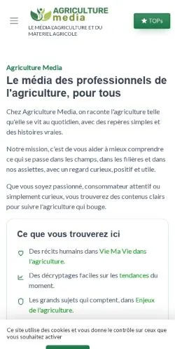 Podgląd witryny Innovation Agricole, medium z kraju Francja do artykułów sponsorowanych