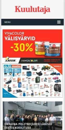 Anteprima del sito Kuulutaja, media di Estonia per articoli sponsorizzati