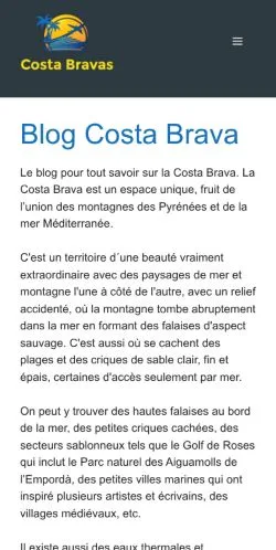 Podgląd witryny Costa Brava, medium z kraju Francja do artykułów sponsorowanych