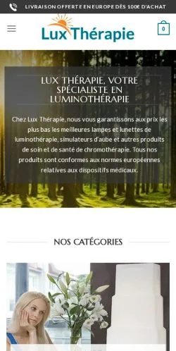 Podgląd witryny Lux Thérapie, medium z kraju Francja do artykułów sponsorowanych