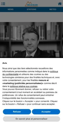 Anteprima del sito Tout Le Ski, media di Francia per articoli sponsorizzati
