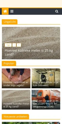 Anteprima del sito Huis met Tuin, media di Paesi Bassi per articoli sponsorizzati