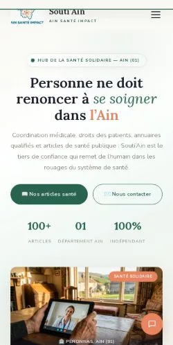 Anteprima del sito Soutiain, media di Francia per articoli sponsorizzati