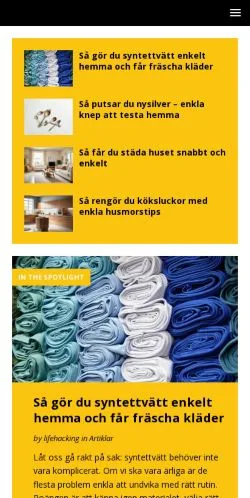 Vorschau der Website Hacka livet med Lifehacking.se, Medium aus Schweden für gesponserte Artikel