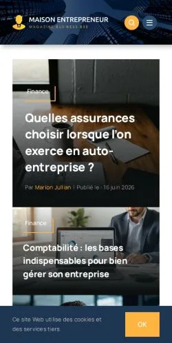 스폰서 기사용 프랑스 매체 Maison Entrepreneur 사이트 미리보기